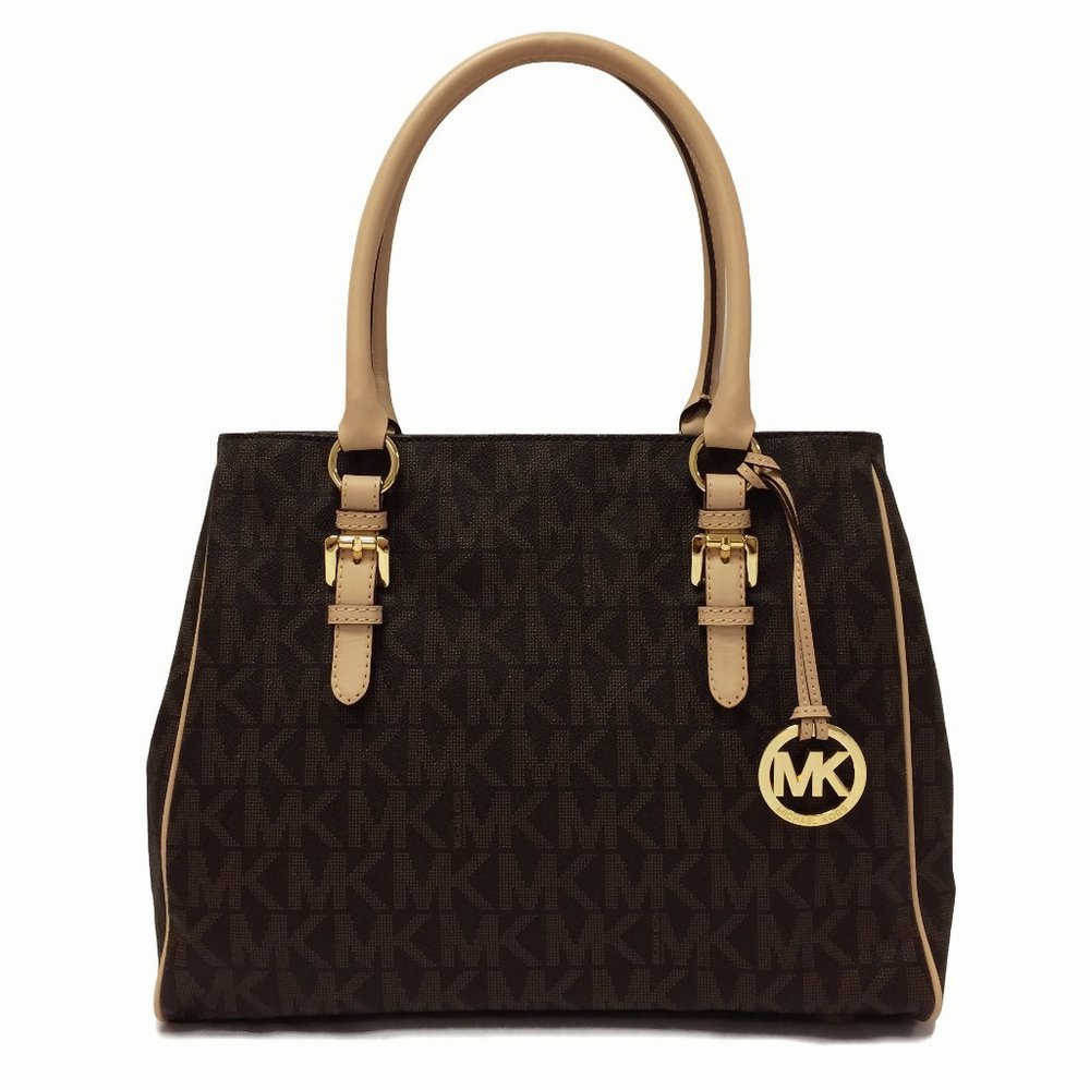 $200 Special Michael by Michael Kors Monogram Brown Work Tote